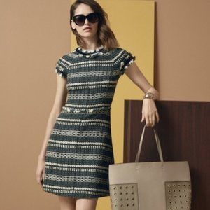 Tory Burch Norfolk Horseback Tweed A-Line Dress